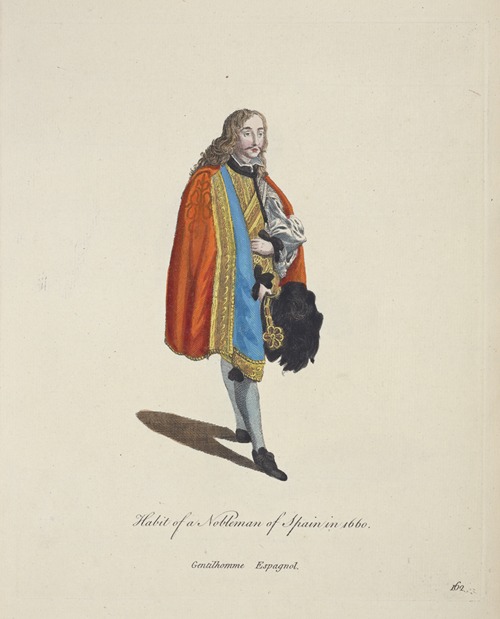 Habit of a nobleman of Spain in 1660. Gentilhomme Espagnol.