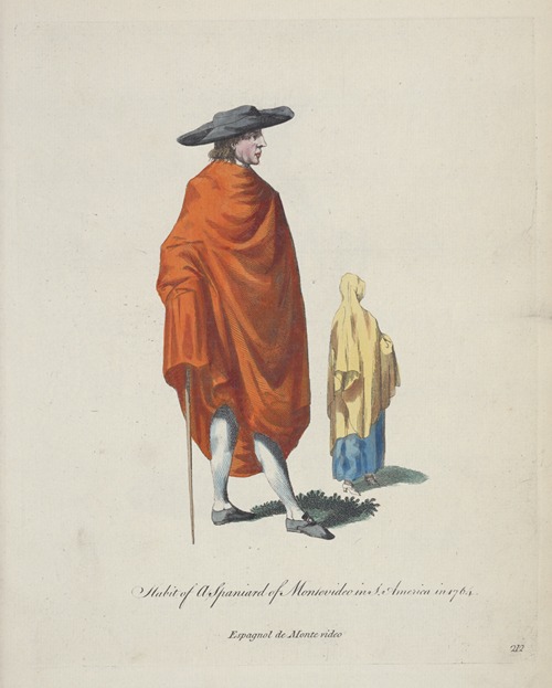 Habit of a Spaniard of Montevideo in South America in 1764. Espagnol de Montevideo.
