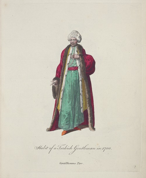 Habit of a Turkish gentleman in 1700. Gentillhomme Turc.