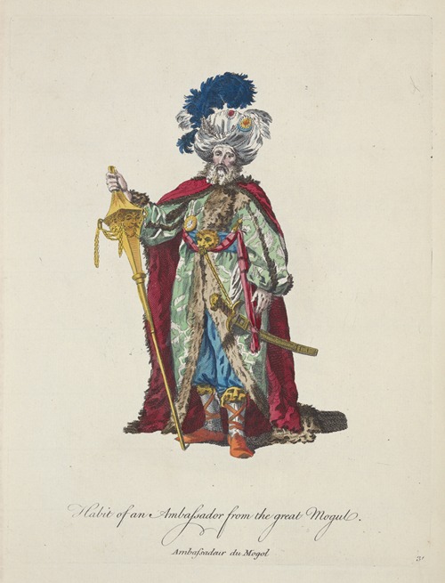 Habit of an ambassador from the great Mogul. Ambassadeur du Mogol.