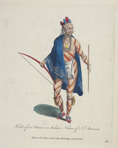 Habit of an Ottawa an Indian Nation of North America