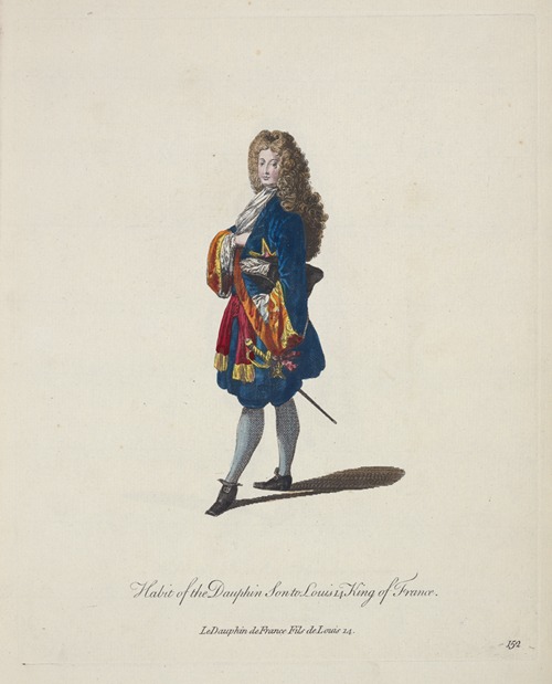 Habit of the dauphin son to Louis XIV King of France. Le dauphin de France fils de Louis XIV.