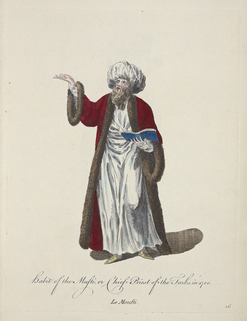 Habit of the mufti, or chief priest of the Turks, in 1749. Le moufti