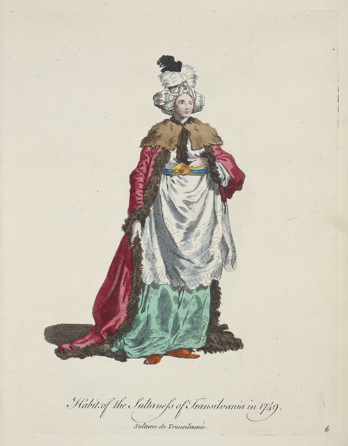 Habit of the sultaness of Transilvania in 1749. Sultane de Transilvanie.