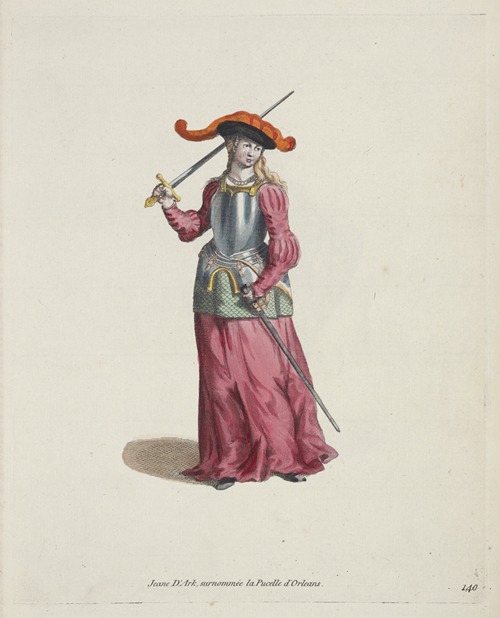 Joan of Ark, surnamed The Maid of Orleans. Jeanne D’Ark, surnommée la Pucelle d’Orleans.