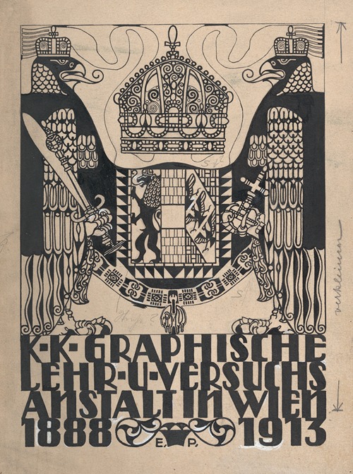 Design for a cover or title page for the 25th anniversary publication of the Viennese Graphic Design School