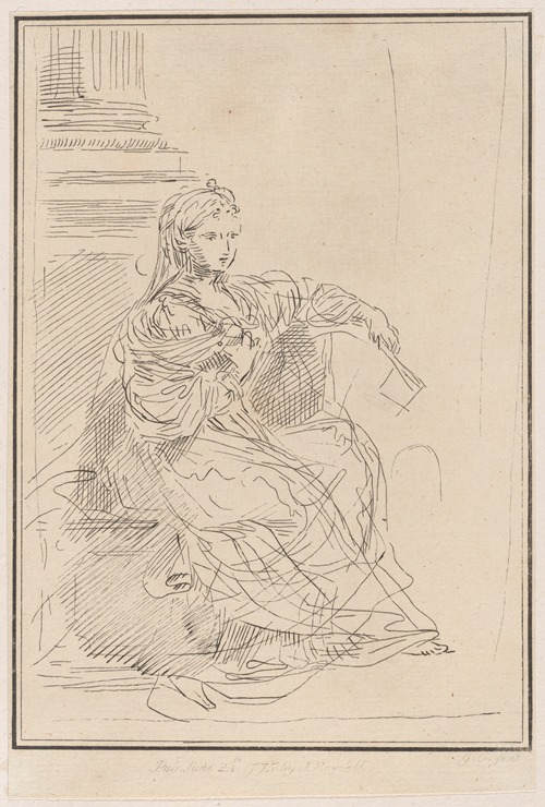 Seated woman holding a fan