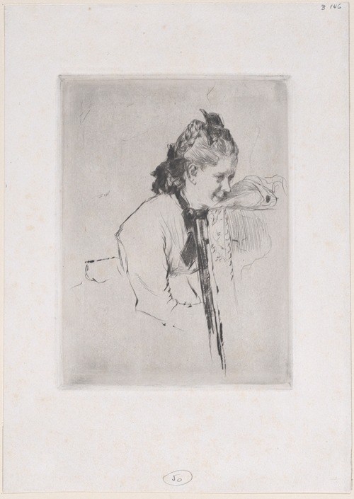 Femme de métier (étude de jeune fille appuyée sur une chaise)