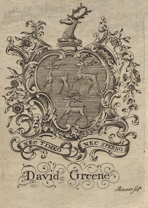 Coat of Arms with David Greene inscribed below