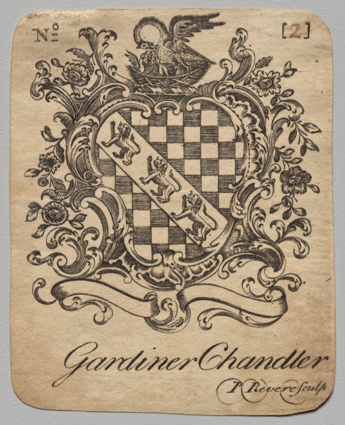 Coat of Arms with Gardiner Chandler inscribed below