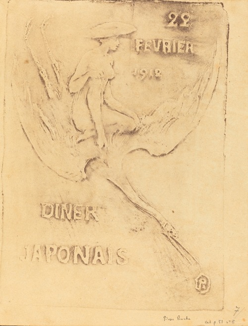 Femme et Cygne, 22 fevrier 1912, Diner Japonaise (Woman and Bird, 22 February 1912, J