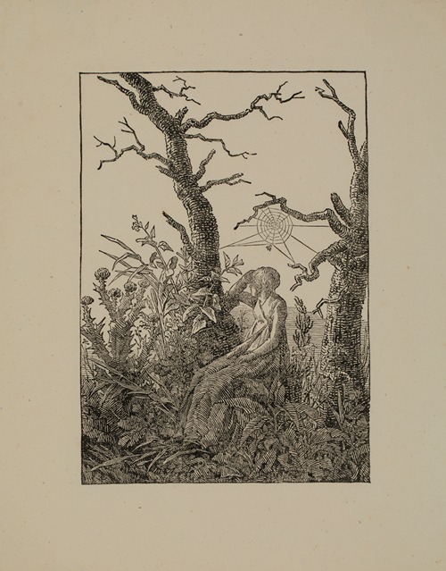 The Woman with the Spider’s Web between Bare Trunks (Melancholy)