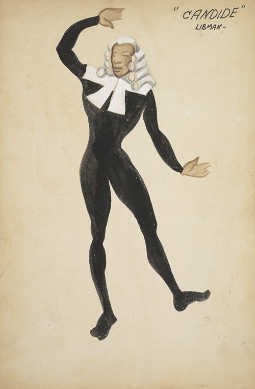 Candide: Judge black bodysuit with white collar and wig