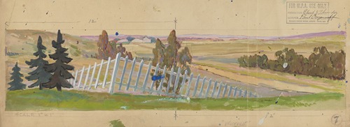 Blood and Thunder: Sketch no. 4 (Picket Fence with Trees and Fields)