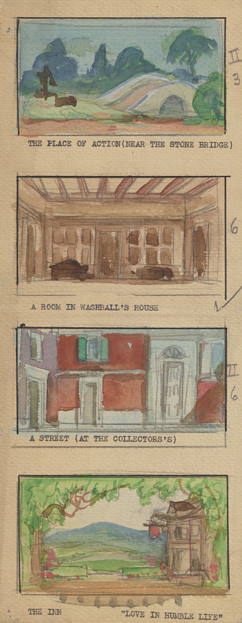The Disappointment: Sketch no. 4, The Place of Action (Near the Stone Bridge), A Room in Washball’s House