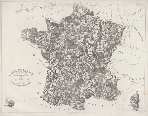 Carte de France instructive et amusante divisée en Quatrevingt six Départements