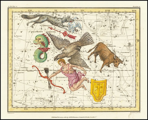 Aquila, Antinous, Scutum, Taurus, Sagittarius, Vulpecula, Anser – Delphinus