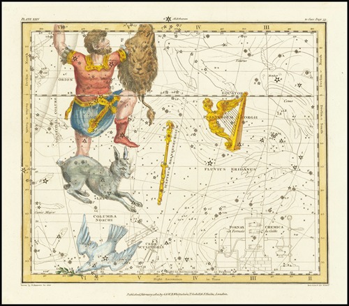 Orion, Psaltriem Georgii, Sceptrum Brandenburgium, Lepus and Columba Noachi