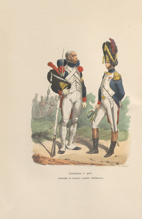 Grenadiers à pied. Officier et Soldat (Garde Impériale)