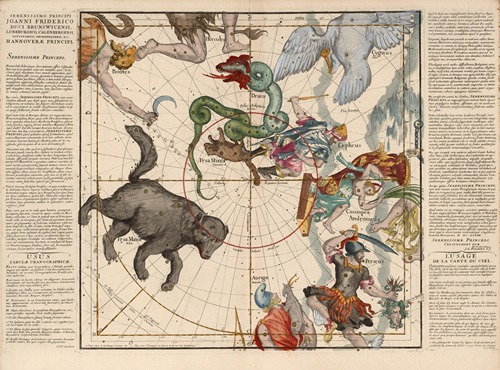 Plate 1; Ursa Major, Ursa Minor, Perseus, and other constellations.
