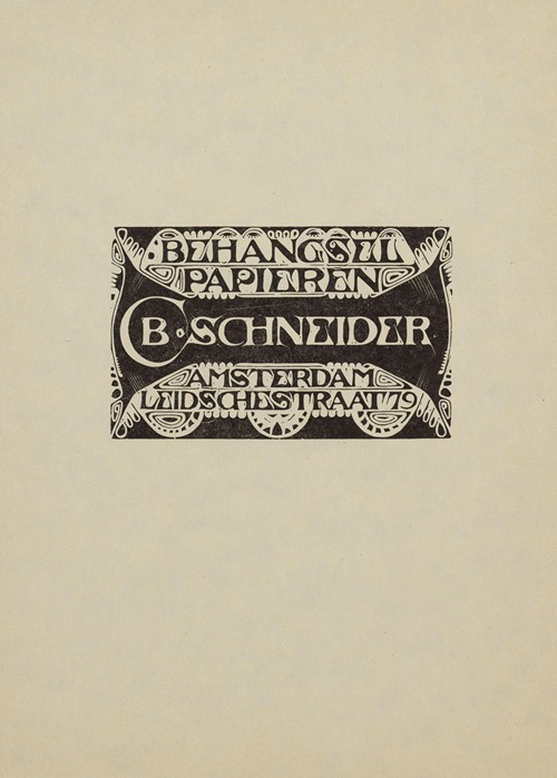 Annoncekaart voor C.B. Schneider, Behangselpapieren, Leidschestraat 79, Amsterdam