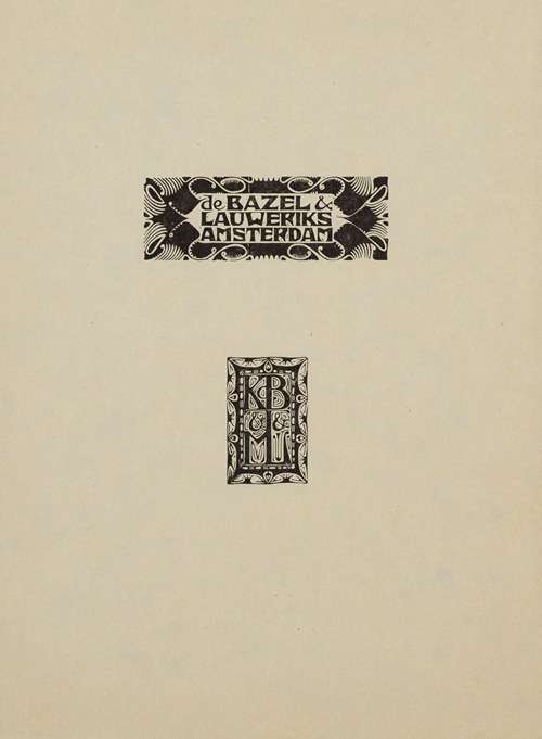 Visitekaartje en monogram; K.P.C. de Bazel en J.L.M. Lauweriks