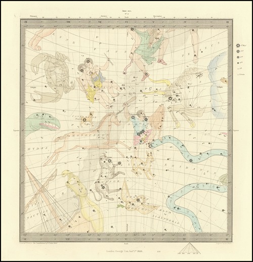 Taurus, Cancer, Orion, Gemini, Monoceros, Argo, Hydra, Canis Major, Lepus