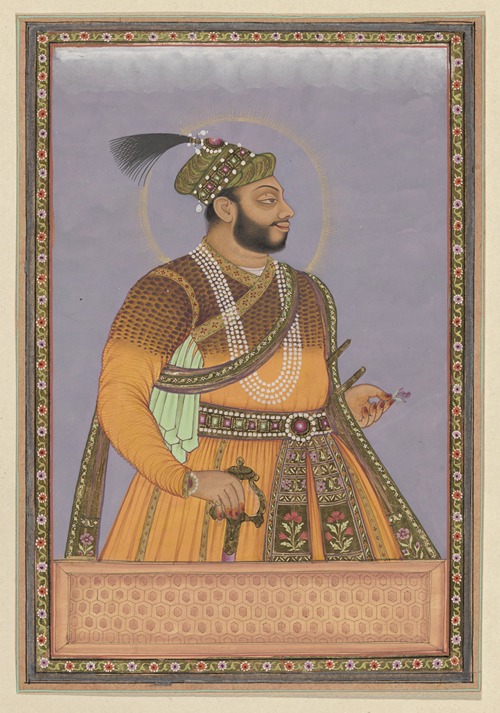 Portret van Ali Adil-shah, zoon van Sultan Mahmud na zijn vader is hij heerser van Bijapur geweest
