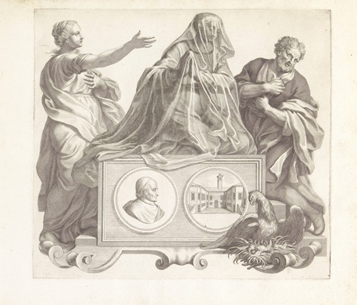 Portret van een lid van de familie Barbarigo en de personificaties Berouw van zonden en Meditatie