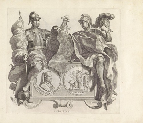 Portret van Giovanni Barbarigo en een geharnaste man en vrouw