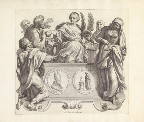 Portret van Gregorio Barbarigo en de personificaties van Barmhartigheid en Vergoeding