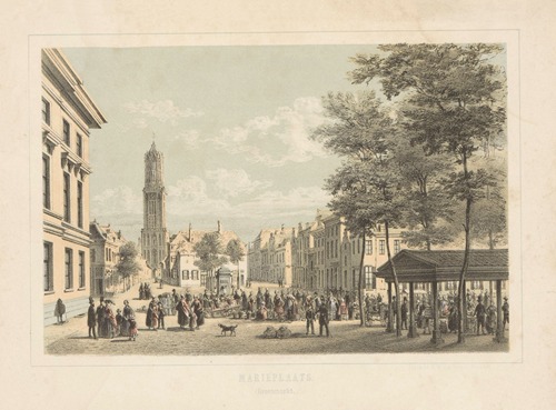 Gezicht op de Mariaplaats in Utrecht Marieplaats (Groenmarkt)