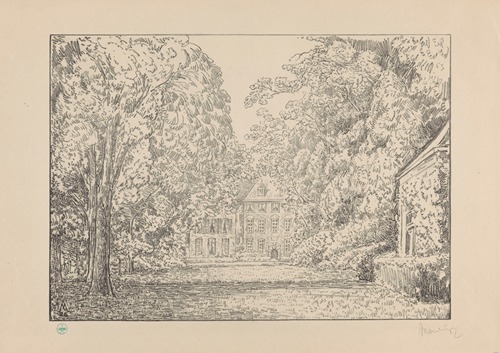 Gezicht op kasteel Duivenvoorde vanuit de tuin Duivenvoorde I