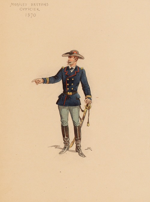 Mobiles bretons, officier, 1870
