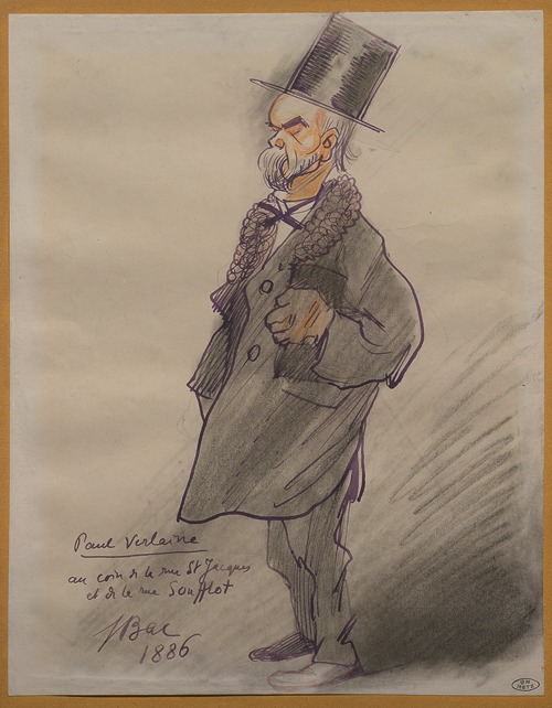 Paul Verlaine, au coin de la rue St Jacques et de la rue Soufflot