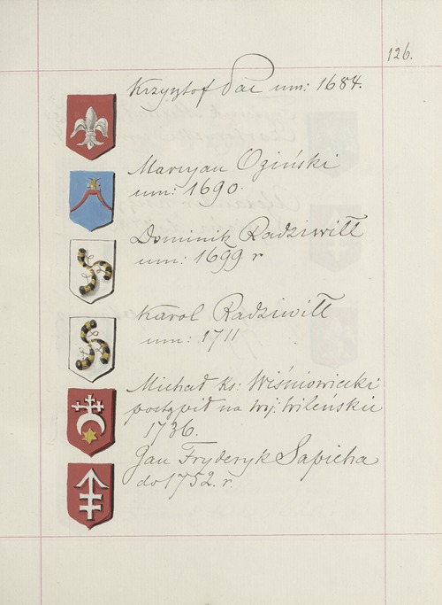 Herby Rzeczypospolitej Polskiej i W. X. Litewskiego. T. 1 Pl.190