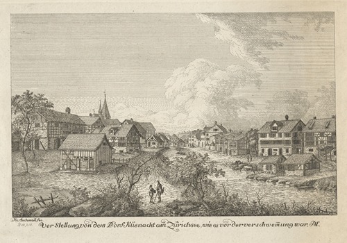 Vorstellung, von dem Dorf Küsnacht am Zürichsee, wie es vor der verschwemmung war