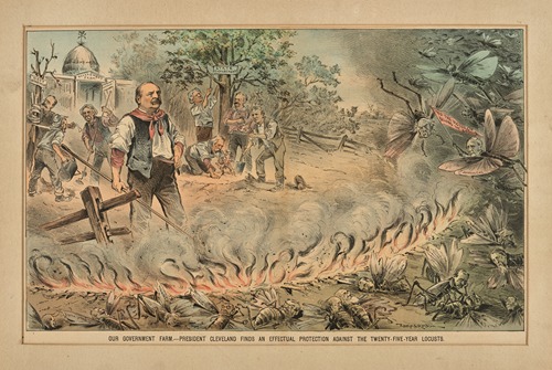 Our government farm. President Cleveland finds an effective protection against the Twenty-five Year locusts.