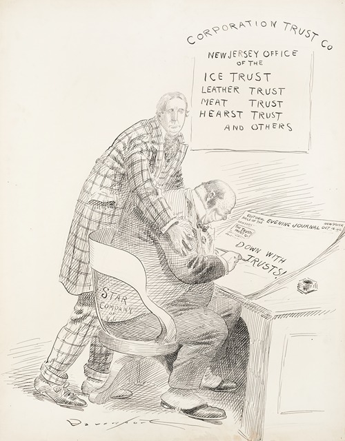 A man representing the Star Company of N.J. sits in the Corporation Trust Co. office and writes an editorial for a New York newspaper