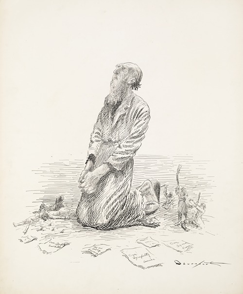 An old man on his knees, praying