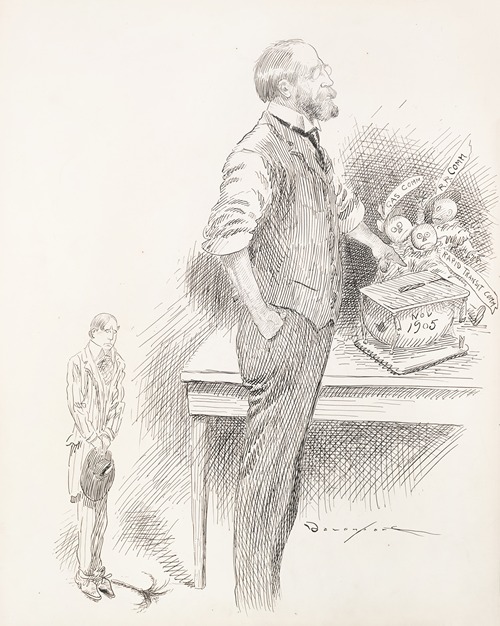 An older man with glasses and sleeves rolled up stands at a table