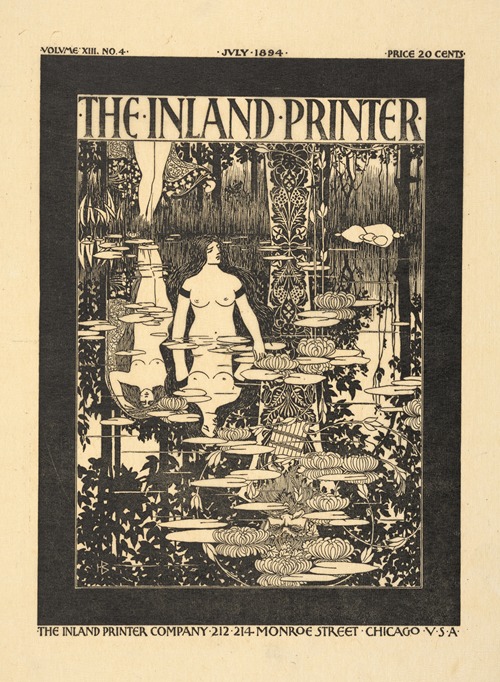 The Inland Printer cover design [July issue, vol. XIII, no. 4, 1894]