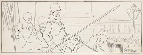 Cartoons of the Day; Von Tirpitz tells teh Pan. Germans that Germany must keep Antwerp