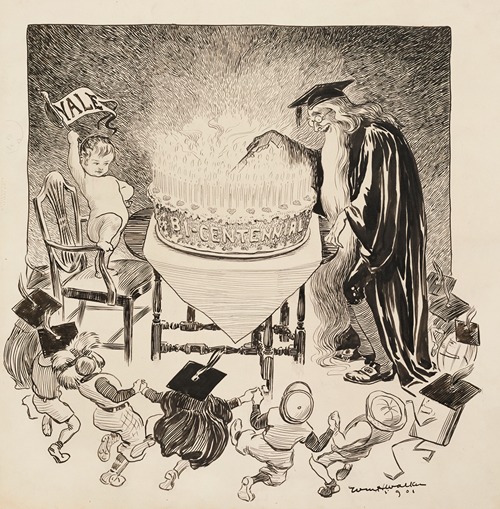Several children join hands at the bi-centennial birthday party for Yale.