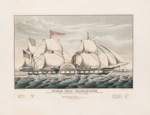 Steam ship Washington; belonging to the Ocean Steam Navigation Company, Frederick Hewitt Commander