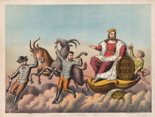 Bock Beer [goats carrying Gambrinus on a chariot]