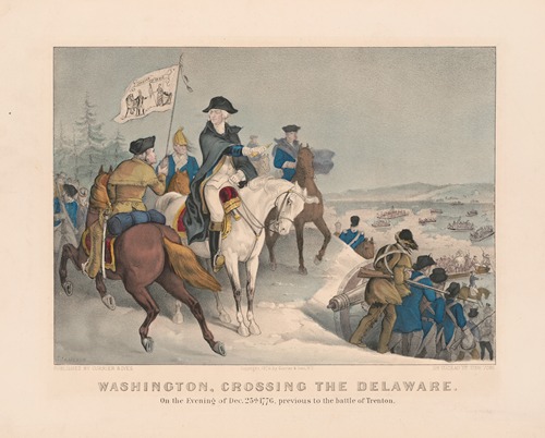 Washington crossing the Delaware; on the evening of Dec 25th. 1776, previous to the battle of Trenton