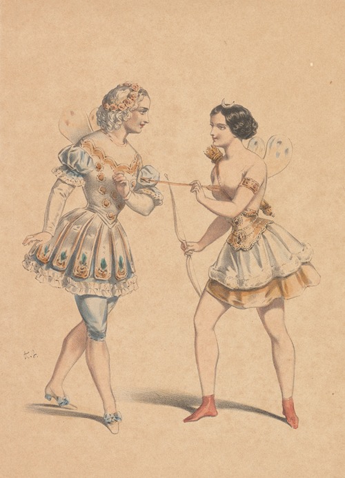 Zéphir et l’Amour dans La Fonti. Théâtre Imperial de l’Opéra