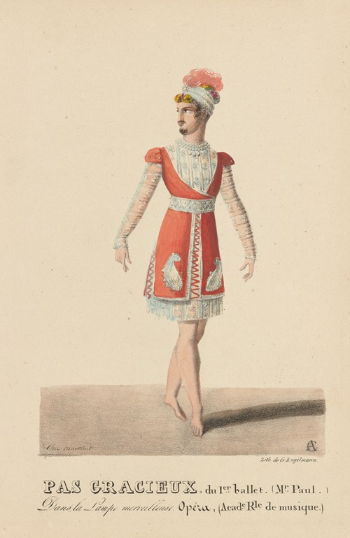 Pas gracieux du 1er ballet. (Mr. Paul) Dans La lampe merveilleuse, opéra, Acad’e R’le de musique