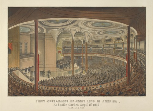 First appearance of Jenny Lind in America. At Castle Garden, Septr. 11th, 1850. Total receipts $26,238